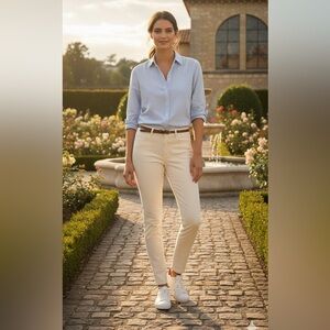 Michael Kors  Cream  High Rise Skinny Pant . Size L NWT